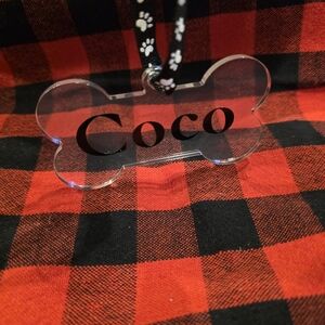 Personalized Clear Or White Bone Shaped Ornament
